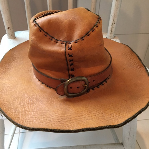 Vintage Leather Cowboy Hat XS - Picture 3 of 9